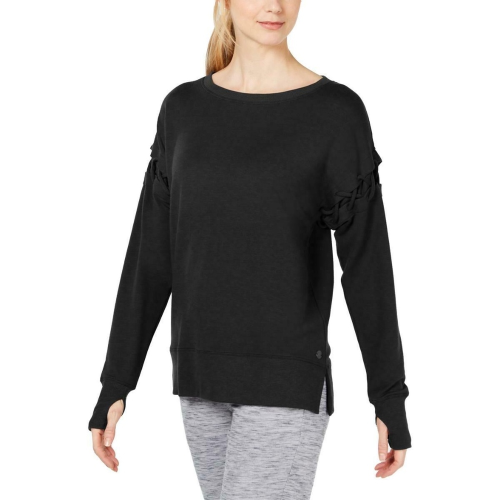 Ideology Womens Criss-Cross Crewneck Active Wear S